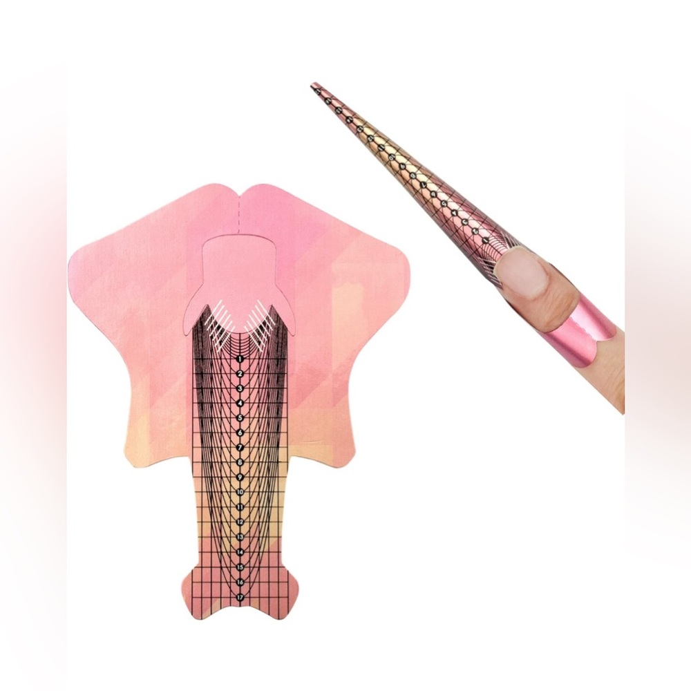 Nail Art Paper Tips Fish Shape Gradient Decals Art Forms Gel